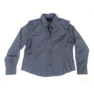 Faconnable Women's Dress Shirt Gray Long Sleeve Collar Shirt XL, Hong Kong